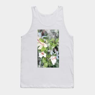 My White Hibiscus Flowers Tank Top